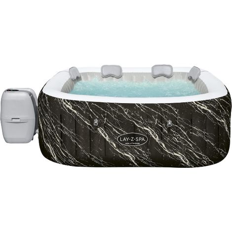 Bestway Spa gonflable carré Lay-Z-Spa Hollywood Luxe AirJet LED 4-6 personnes