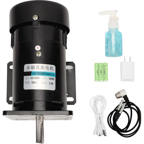 Moteur à courant continu 220V 300W 1800RPM aimant permanent, vitesse variable réversible sens horaire/antihoraire, pour perceuse à colonne CH2004, arbre carré (1/5)