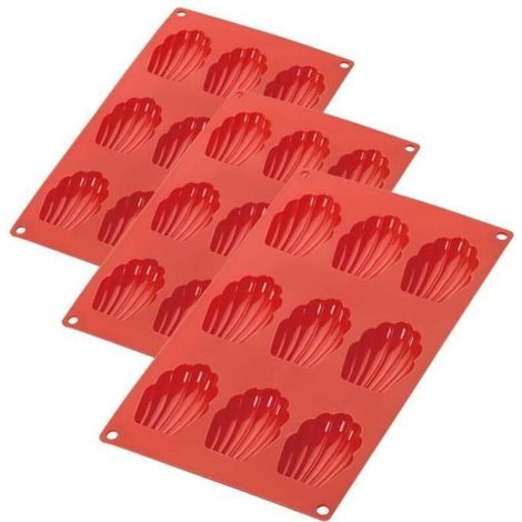 Lot de 3 moules madeleines en silicone 9 trous Moule Forme Gteau Cannel Rsistance Aux Hautes Tempratures multicolore MOULE A GATEAU (1/4)