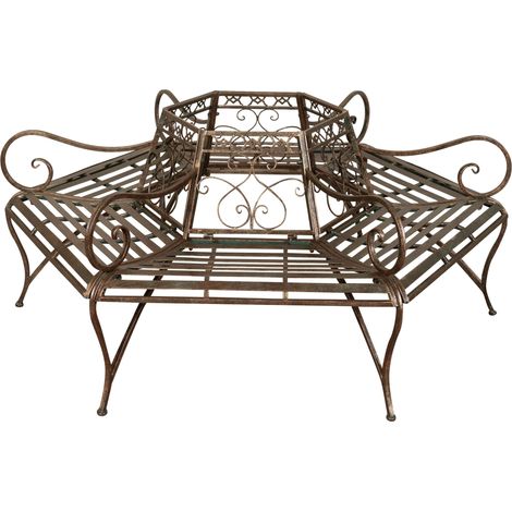 Iron tree bench 153x153x86 Round bench Circular outdoor round tree bench Iron bench Garden sofa Circular garden chair Cast iron (1/5)