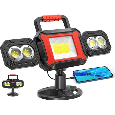 Rechargeable work light,  25W 2700LM COB LED magnetic work light with USB power bank function,  portable rotating waterproof floodlight (1/5)