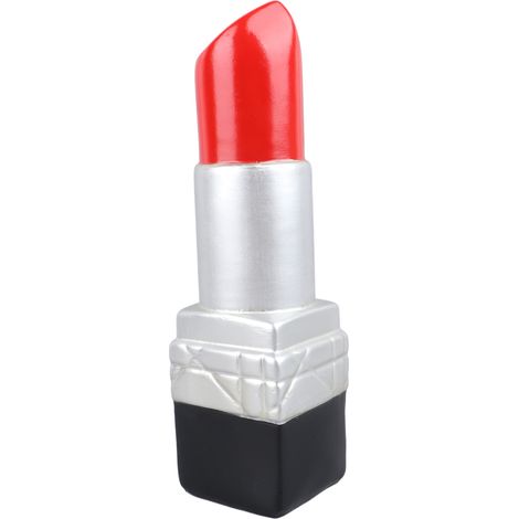 Vase créatif en forme de rouge à lèvres, en résine argentée. Vase décoratif réaliste et raffiné, idéal pour librairie ou café. (1/5)