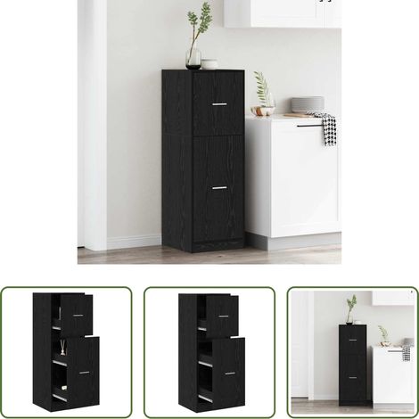 vidaXL Meuble de rangement - Cabinet de Pharmacie Chêne noir 40 x 41 x 118 cm (1/5)