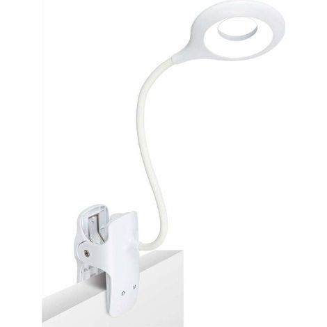 LED Lampe de Lecture,3 réglages différents Eye Protect lampe à pince Pour Livre,Lampe de lecture rechargeable USB,Lampe de bureau à pince à commande tactile (1/5)