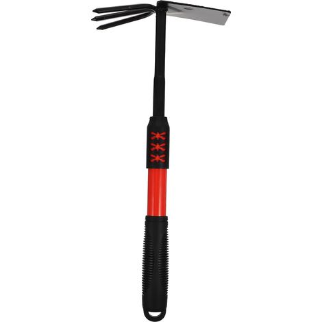 Azada de jardinería portátil de doble cabezal, herramienta de jardinería para cavar y aflojar la tierra, azada práctica para plantar y cultivar.
