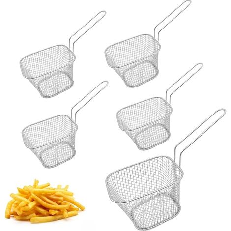 Mini Panier à Frites Panier Friteuse Acier Inonxydable Barquette Frite pour Retenir ou Filtrer (1/5)