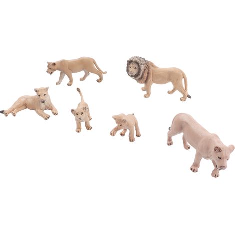 6 Figurines Lions Miniatures Détaillées, Statuettes Famille Lion Sauvage pour Décoration Maison ou Création DIY (1/5)