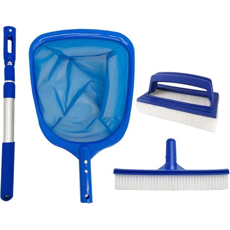 Kit de nettoyage piscine hors sol, kit Équipement d'entretien - piscine, brosse poteau, filet (1/5)