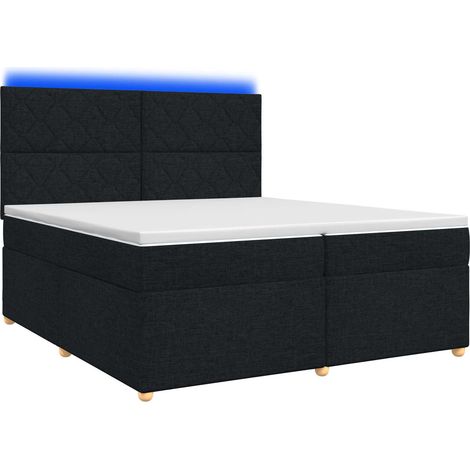 Maison Exclusive - Letto box spring con materasso Nero 200 x 200 cm Tessuto