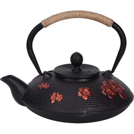 900ml Théière en Fonte Tetsubin avec Infuseur Acier Inoxydable, Bouilloire Japonaise Design Rétro pour Préparation du Thé en Feuilles, Matériau Robust (1/5)