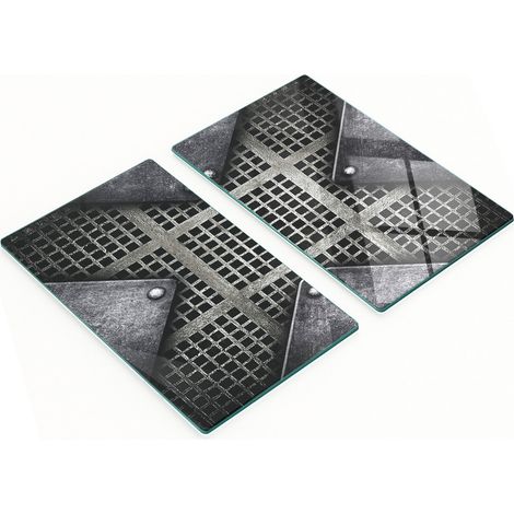 Tablas de servir de vidrio para cocina con gr谩ficos, malla met谩lica, 2 x 30 x 52 cm