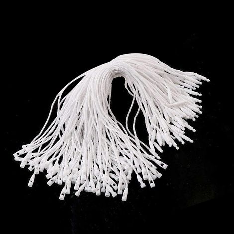 Packung mit 1000 weißen Nylon-Etiketten, 25 cm lang – mit Druckknopfverschluss zum Anbringen von Etiketten und Sicherheitsvorrichtungen – (1/5)