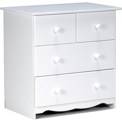 Kommode TEDDY 2 + 2 Schubladen / Weiß/ 85x55x86