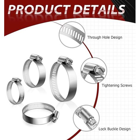 Bolatus colliers de serrage 59-82 mm en acier inoxydable 304 (1/3)