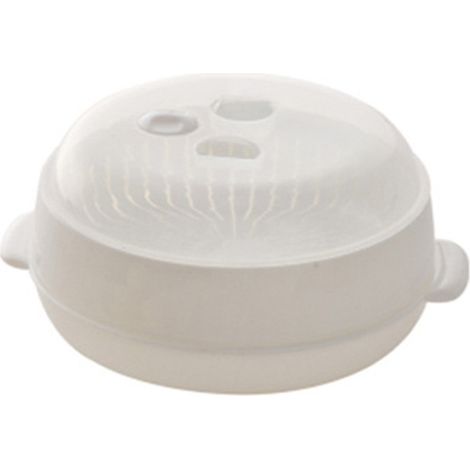 Cuiseur Vapeur Micro-ondes - Couvercle Étanche avec Fermeture Clip - Bac à Vapeur à Trous Fins - Pour Poisson Légumes Maïs - 1 Pièce (1/5)