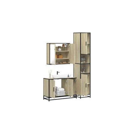 Ensemble de meubles de salle de bain 3 pcs chêne sonoma (1/3)