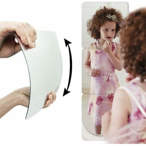 Miroir Acrylique Adhésif,Lot De 3 Miroirs Carrés Auto-adhésifs en sans Cadre,Miroir Souple Acrylique,Miroir Pleine Longueur,Miroir Mural,antidéflagrant Et Flexible,40x40cm (1/5)