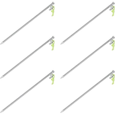 Clavijas de acero galvanizado para roca, 40 cm, gancho en forma de P, juego de 6 (1/5)