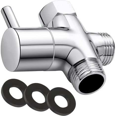 Valvola deviatrice per soffione doccia G1/2, 100% ottone massiccio, valvola deviatrice per braccio doccia per doccetta e soffione fisso G1/2, diametro 20 mm (1/5)