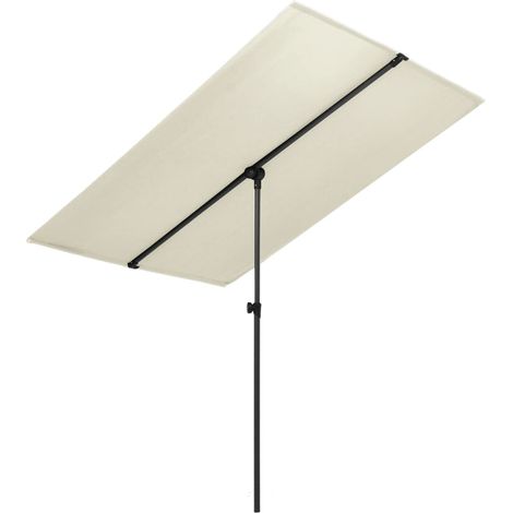 Parasol d'extérieur avec mât en aluminium 180x130 Blanc sable (1/5)