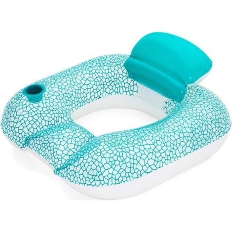 Fauteuil gonflable pour piscine - JUANIO - JUANIO - Dossier rabattable - Accoudoirs - Porte-gobelet (1/4)