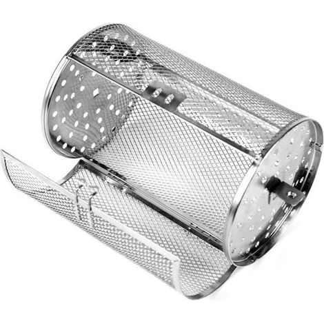 Cesta de acero inoxidable para asar verduras, patatas y frutos secos: perfecta para barbacoas y asadores. (1/5)