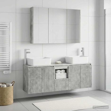 vidaXL Juego de Muebles de Baño 4 uds. Gris Hormigón (1/5)
