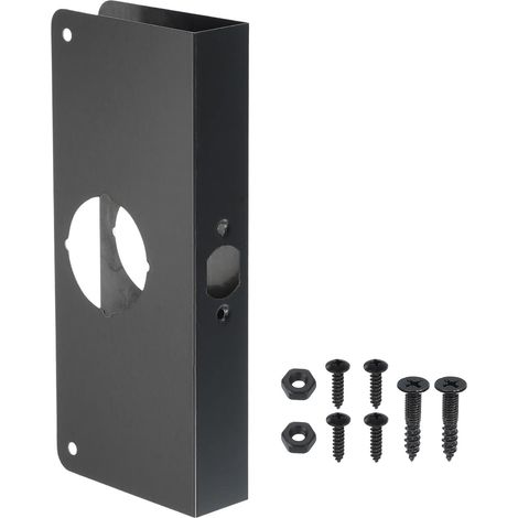 Plaque de renforcement de porte taille 9" pour serrure loquet noir (1/5)