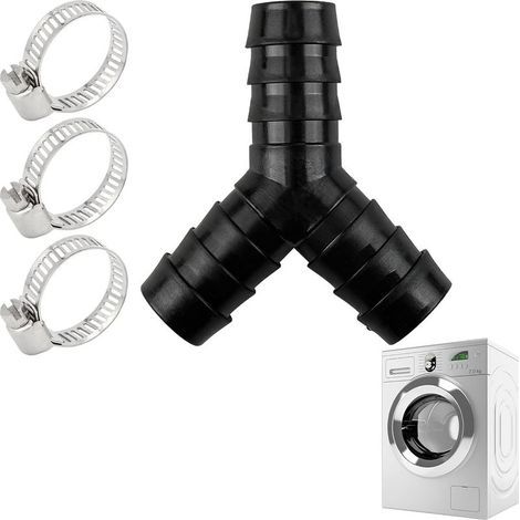 Répartiteur En Y à 2 Voies pour Tuyaux De Vidange, 4Pièces Raccord Double évacuation pour Lave-Linge Et, Double Evacuation Machine A Laver avec 3Colliers De Serrage pour Lave-Vaisselle Et Sèche-Linge (1/5)