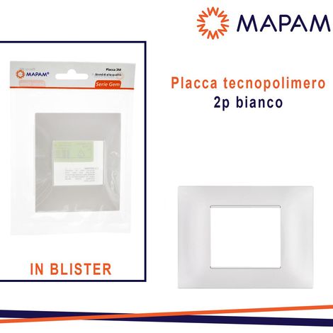 PLACCA 6002-01 2P BIANCO/VMR-PLN TECNOPOLIMERO IN BLISTER