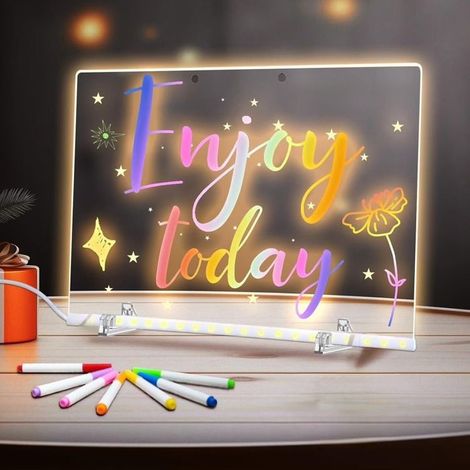 Tableau lumineux LED 30x20 cm – Acrylique incassable – 12 couleurs – Restaurant, bureau, école (1/5)