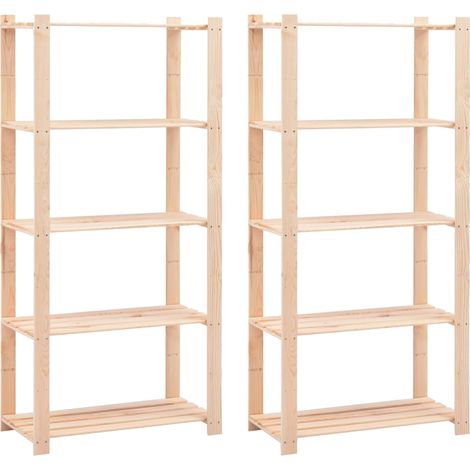 Estantería de 5 niveles (juego de 2) 80 x 38 x 170 cm 250 kg beige 020045735