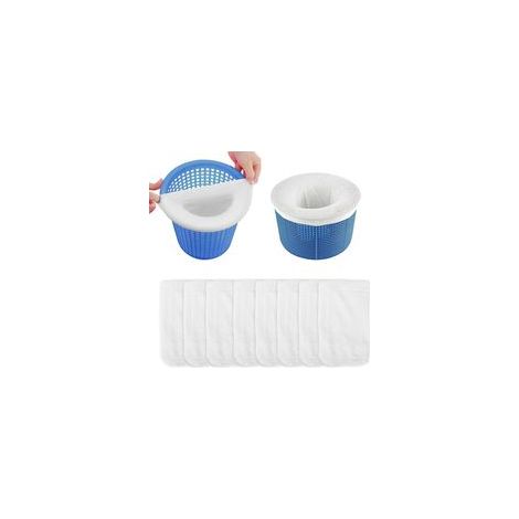 Lot de 10 Chaussettes pour Skimmer de Piscine, Chaussettes filtrantes, paniers et Skimmer, Filet de Filtre pour enlever Les scories, Les Feuilles, la Mousse, Le Pollen, Les Insectes, Les