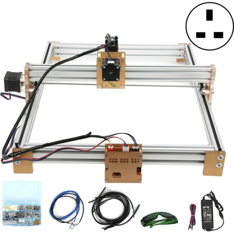 Graveur Laser Découpeur DIY Petit Graveur Imprimante Bureau Machine 4050-1600mW 100-240VAC Prise UK (1/5)