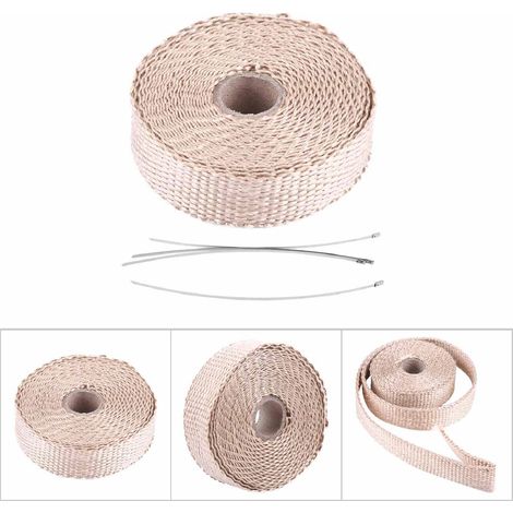 Ruban d'isolation thermique 5m pour échappement avec attaches en acier inoxydable (1/5)