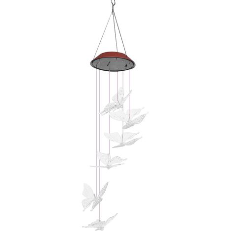 Carillon a vento solare, campanelli a vento colorati a forma di farfalla, impermeabili, luce notturna da appendere per interni ed esterni, casa, feste, giardino, decorazioni per festival (1).