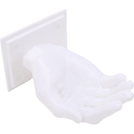 Crochet mural créatif atypique polyvalent imprimé 3D PLA forme de main porte-clés pour manteau sac serviette entrée salle bain cuisine blanc 18.4x11cm 1 crochet 4 vis (1/5)