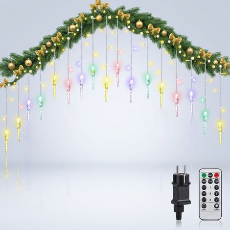 ZEWETO Tenda Luminosa Esterna Cascata LED 10 m 360 Diodi Natale (1/5)