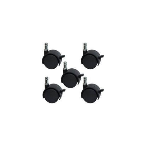 Ersatzrollen für Bürostühle oder Hocker, 5,1 cm – mit Bremse (5er-Pack) – Crezuo (1/4)