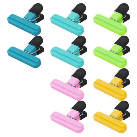 Sollbry Pince Sachet Alimentaire, 10 Pcs Alimentaire D'étanchéité Clips Plastique Clip Fermeture Sachet Pinces Réutilisable Multicolore Clip D'étanchéité Cuisine pour Emballage Bonbons Snack (1/5)