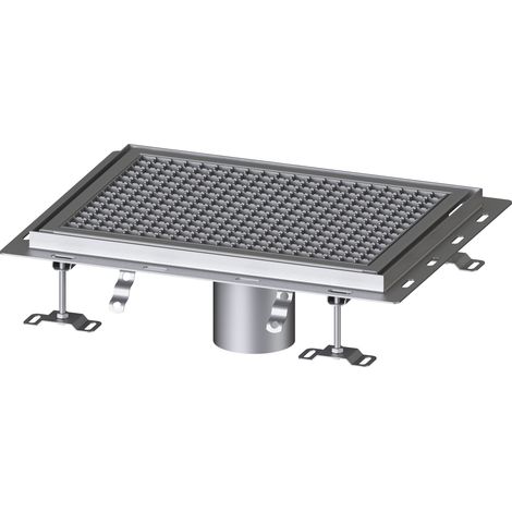 Caniveau Ferrofix avec angle de raccordement pour carrelage, 400 x 550 mm