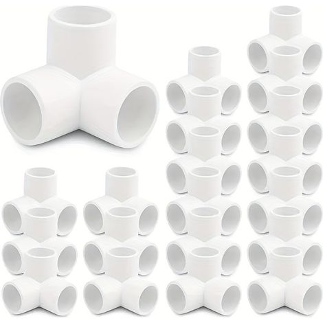 Lot de 30 Raccords PVC 3 Voies 1/2" – Coudes SCH40 avec Sorties Latérales pour Plomberie et Construction de Meubles en PVC (1/5)