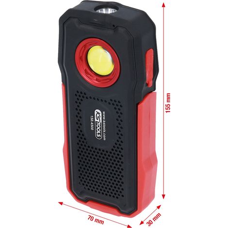 KS TOOLS Lampe d'atelier mobile 500 lumens avec haut-parleur Bluetooth pliable - 150.4500 (1/5)