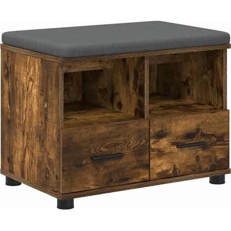 Banc d'entrée avec coussin Chêne Fumé 60 x 38 x 46 cm (1/5)