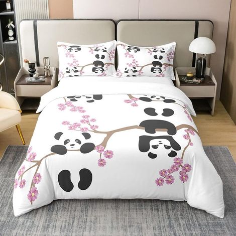 Bettbezug 200x200 cm Bio-Baumwolle Panda-Muster (1/5)