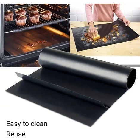 Doublure pour le fond du four, grand tapis de four en téflon robuste et réutilisable (1/5)