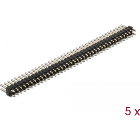 Delock Cabezal de 40 pines, densidad 2,54 mm, 2 hilera, recto, 5 piezas