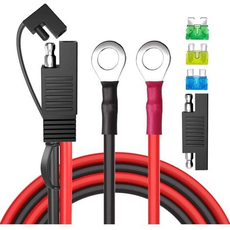 SAE-Batterieanschluss, SAE-Anschlusskabelbaum mit 10 AWG O-Ring, SAE 2-poliges Schnellkupplungs-Batterieverlängerungskabel mit SAE RP-Adapter, 15A/20A/30A 0,6 MPa Sicherungen
