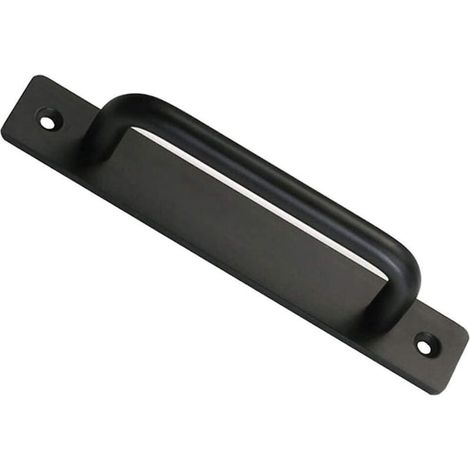 Poignée de porte de grange, poignée de porte de grange coulissante parfaite incluse 2 vis - noir, 150 mm
