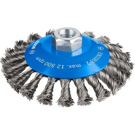 Brosse conique à fils torsadés Metal heavy, filetage M14 (1/5)